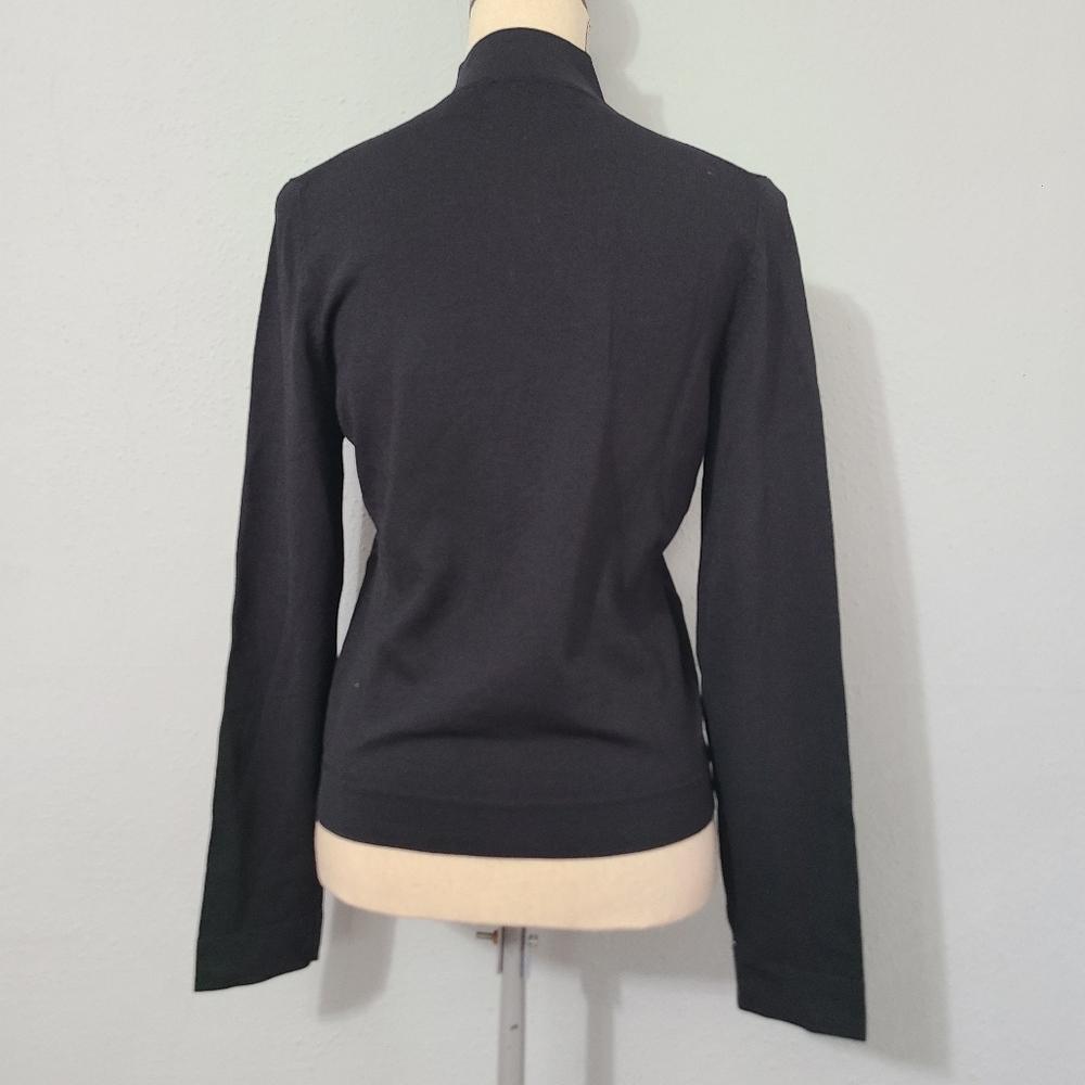 Express Juniors Long Sleeve Large Black Zip Up Sweater Y2K - Picture 5 of 10